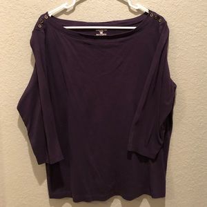 Jones New York Purple Long Sleeve Tee